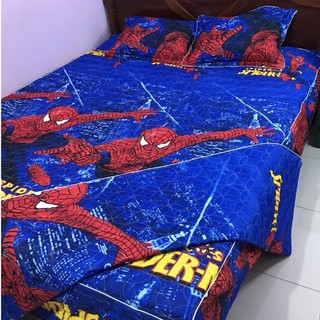 Bộ Ga Phủ Trần Bông 4 Món Vỏ Chăn Lồng Được Ruột MẪU NGƯỜI NHỆN Đáng yêu Cho Trẻ Em