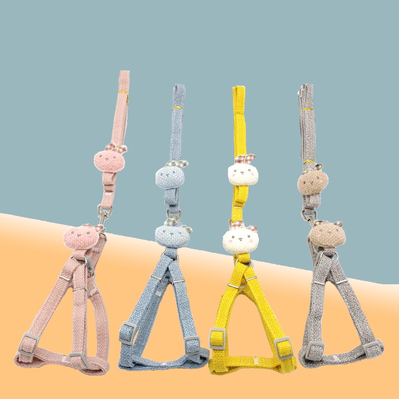 Bộ dây dắt thú cưng đi dạo kiểu Hàn Quốc dễ thương