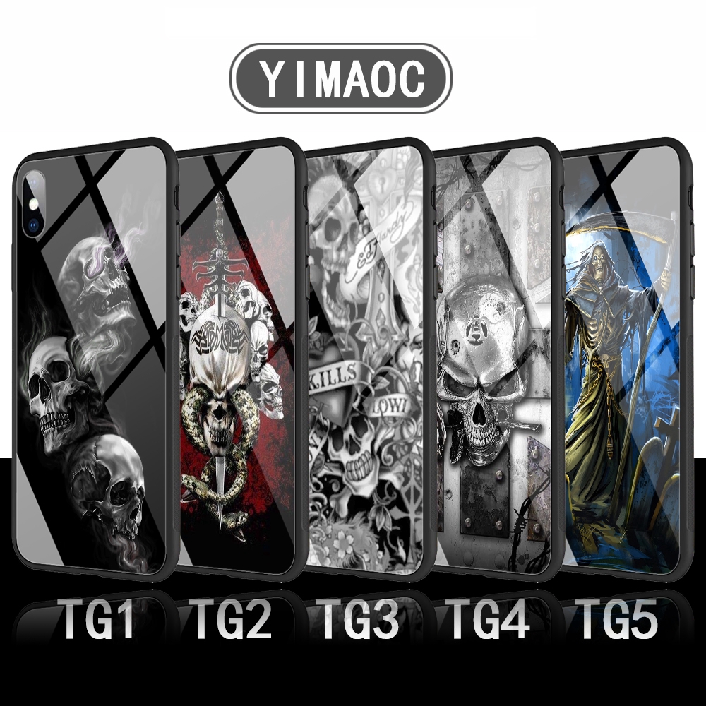 Ốp điện thoại mềm hình đầu lâu Grim Reaper 2C cho Iphone XS Max XR X 11 Pro 7 8 6 6S Plus