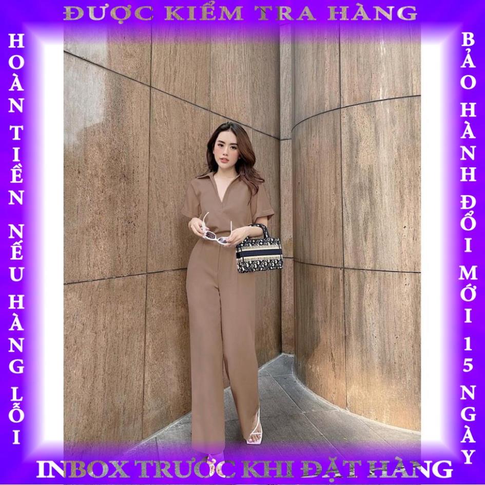 Set đồ nữ sang chảnh đẹp cá tính nguyên bộ áo sơ mi quần dài ống suông xinh xắn TJ1116 nguyenvan