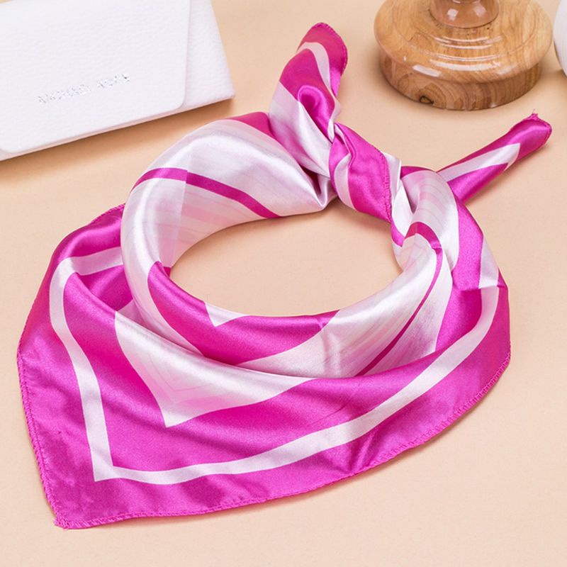 Khăn Choàng Cổ Vuông 50x50CM Bằng Lụa Jacquard Giả Màu Tương Phản Cho Nữ