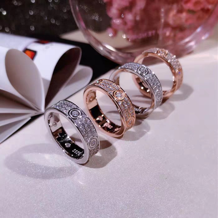 Nhẫn Cặp Đính Đá zircon Sang Trọng Phong Cách Hàn Quốc Nhật Bản