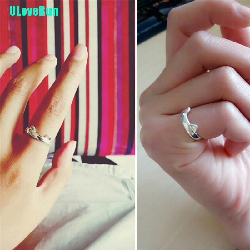 1 Nhẫn Mạ Bạc Hình Tai Mèo Dễ Thương