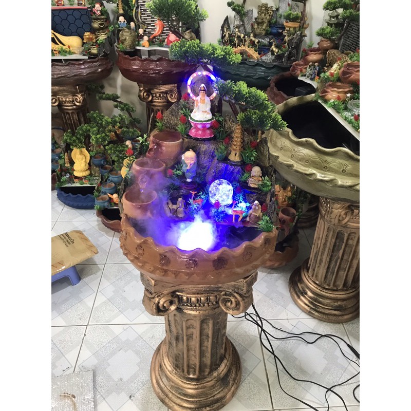 Thác nước để bàn Mẹ Quan Âm, non bộ, bonsai, thuỷ sinh bán cạn, trồng cây