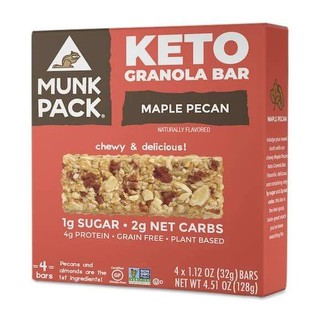 Bánh ăn kiêng MUNK PACK GRANOLA BAR - Vị MAPLE PECAN (4 thanh / hộp 128g)