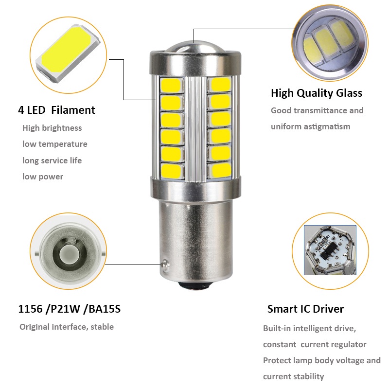 Bóng Đèn LED Phanh Xe Hơi T20 7443 T25 3157 p27 / 7w 1157 BAY15D P21 / 5W 1156 BA15S P21W