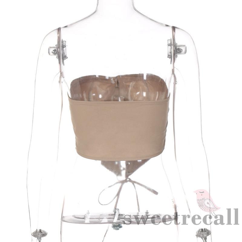 Áo tank top hai dây ôm dáng phối dây rút thời trang cho nữ