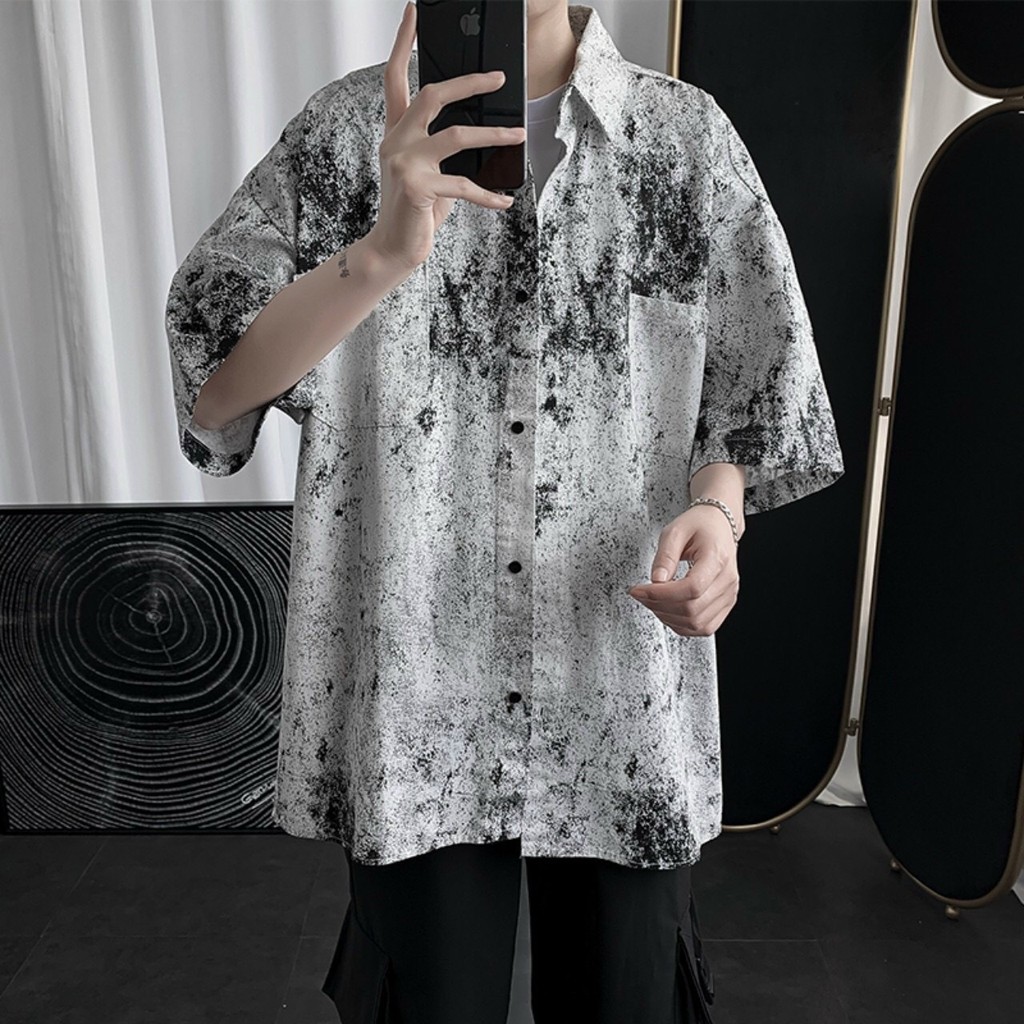 Áo sơ mi nam họa tiết chấm bi độc đáo nổi bật- Áo sơ mi nam nữ unisex đẹp