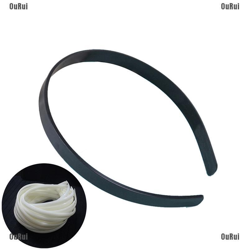 (FCC) Bộ 10 Băng Đô Nhựa Màu Trơn Phụ Kiện Tóc