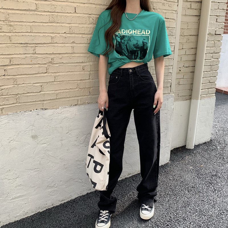 Áo thun tay ngắn cổ tròn form rộng in hình thời trang Mỹ retro | BigBuy360 - bigbuy360.vn