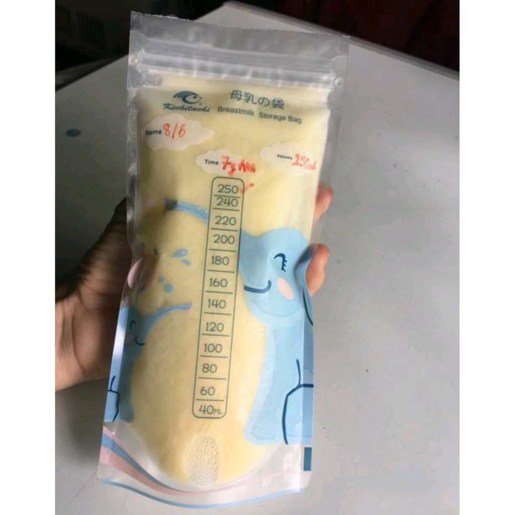 (Mới) Hộp 50 túi trữ sữa mẹ 250ml hình chú Voi KICHILACHI K50 - Công Nghệ Nhật