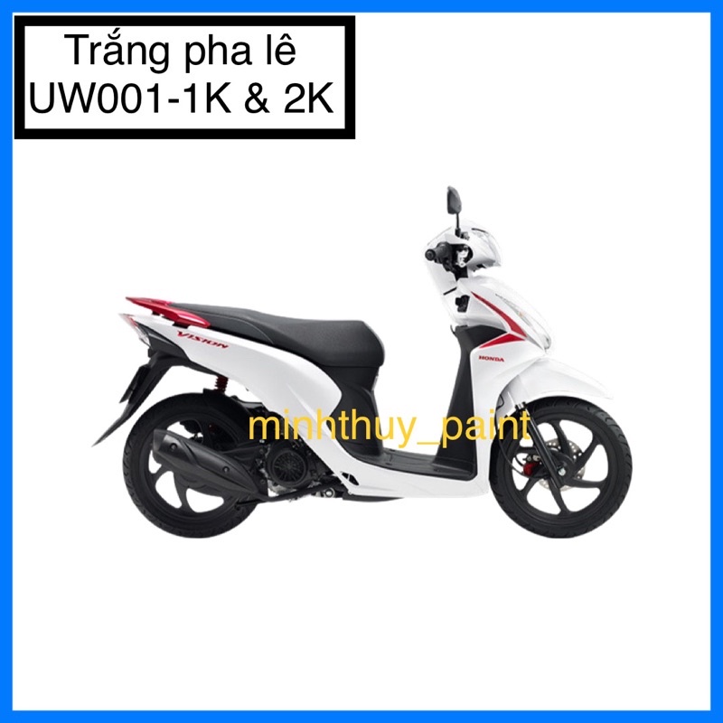 Sơn xe máy Honda Vision màu Trắng pha lê UW001-1K và UW001-2K Ultra Motorcycle Colors