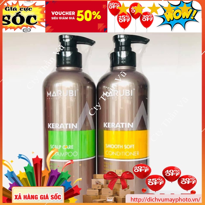 Dầu gội xả Keratin MARUBI bổ sung độ ẩm, giúp tóc uốn nhuộm mềm mại chắc khỏe kholinhkienmayin