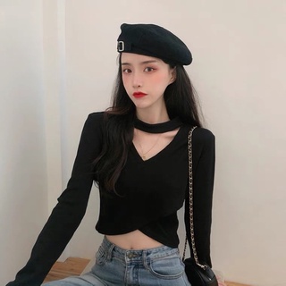 áo cổ tim lọ tay dài tà chéo