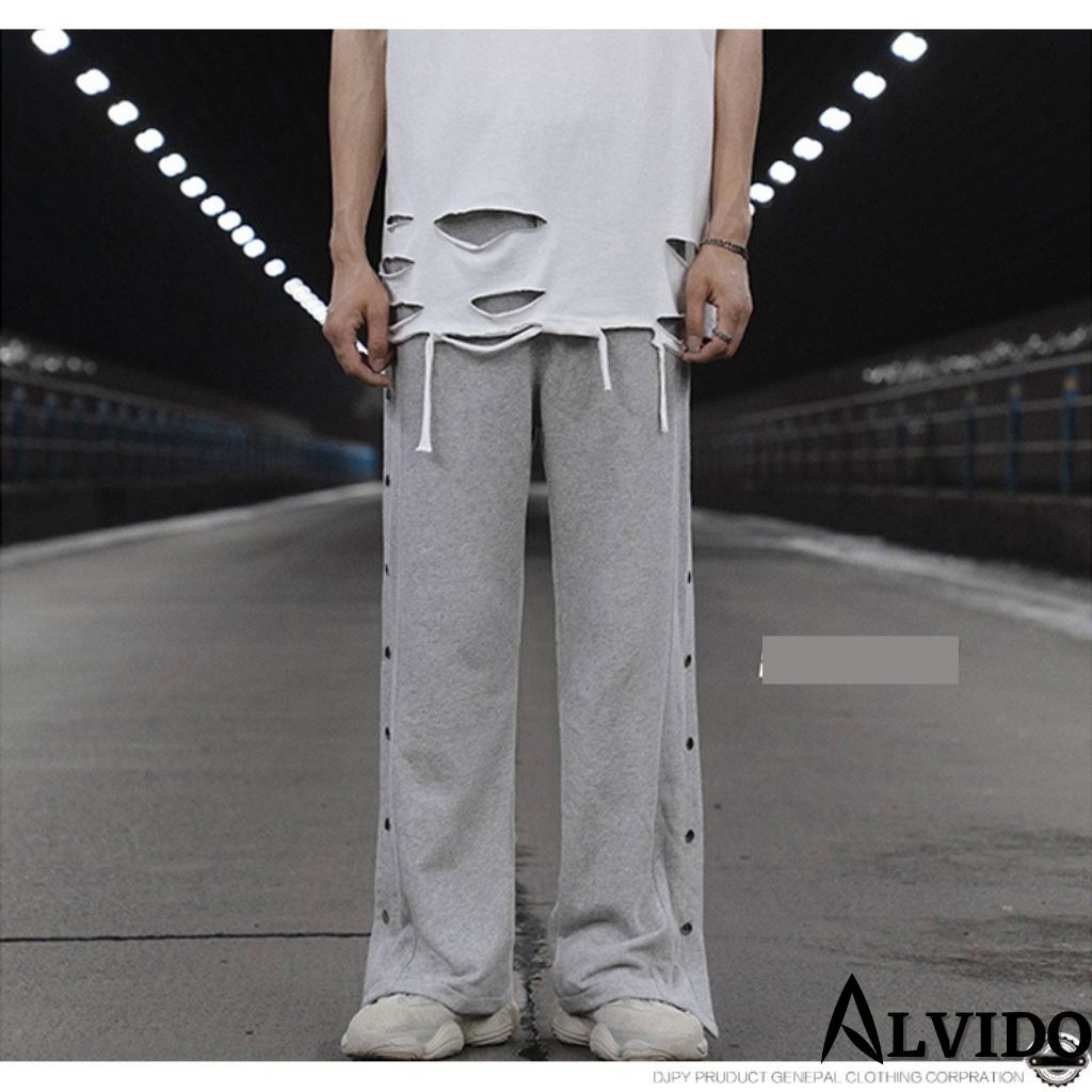 Quần ống rộng nam thể thao Sanvadio-khuy nút-2 màu ĐEN/XÁM QD45