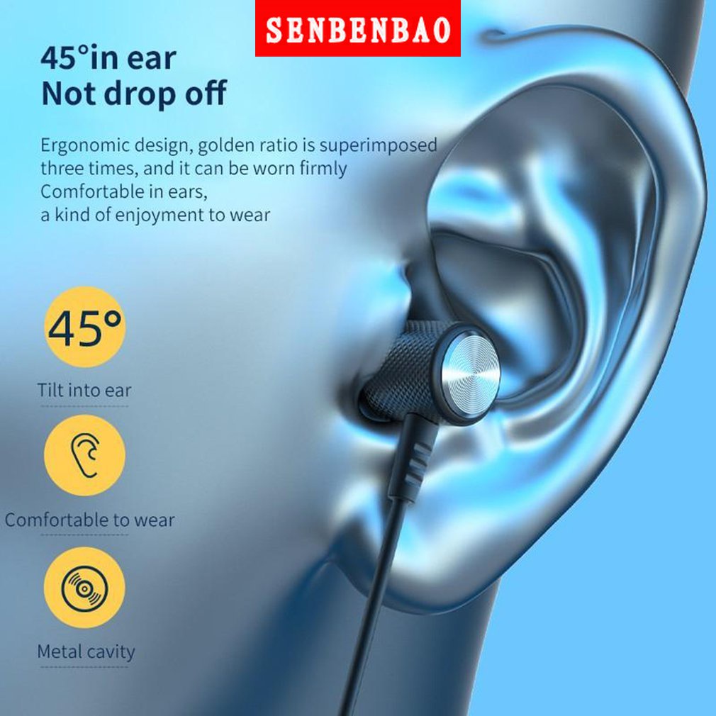 Tai Nghe Bluetooth 5.0 Không Dây Đeo Cổ Thể Thao SENBENBAO BT63 TWS
