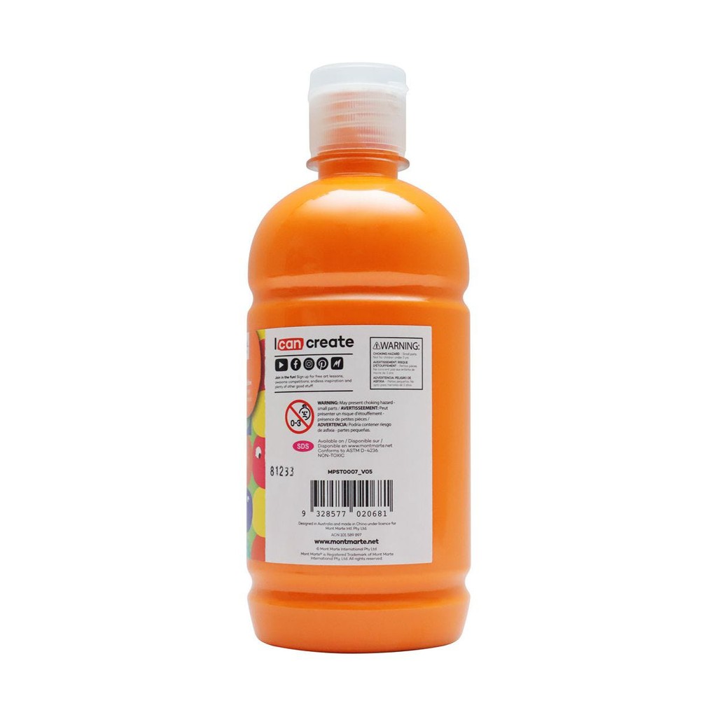 Màu Nước Poster Paint Mont Marte 500ml - Orange Yellow - MPST0007