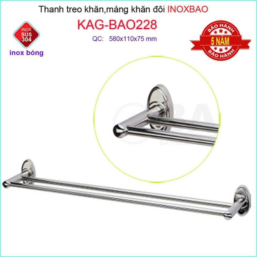 Thanh máng khăn Inox Bảo, thanh treo khăn inox 304, vắt khăn SUS304 KAG-BAO228