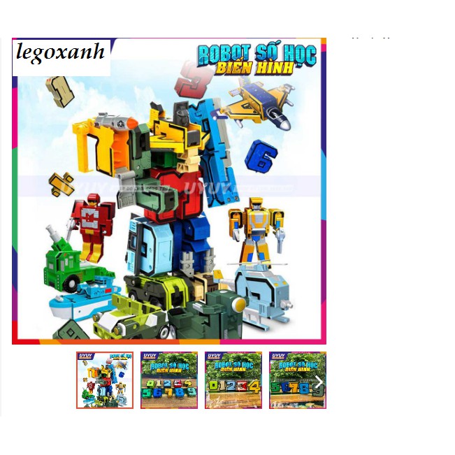 Đồ Chơi Lắp Ghép Bộ Chữ Số Biến Hình Từ 1 2 3 4 5 6 7 8 9 Thành Robot LEGO STYLE