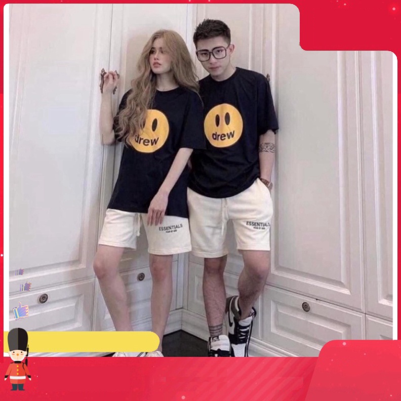 Áo thun unisex mặt cười dreww chất cotton fom 65kg