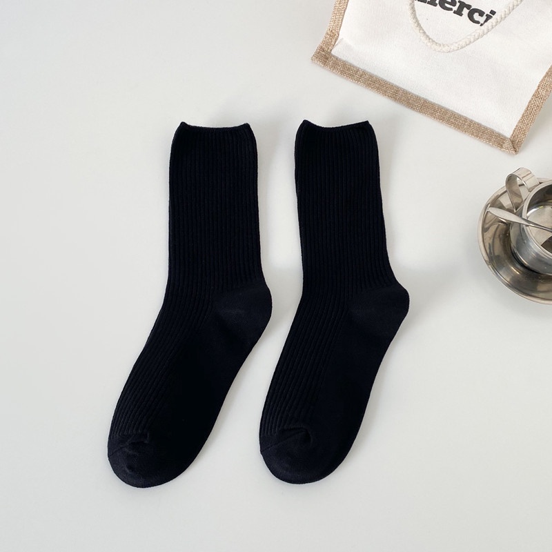 Vớ cotton Màu Sắc Đơn Giản Họa Tiết Kẻ Sọc Cho Nữ