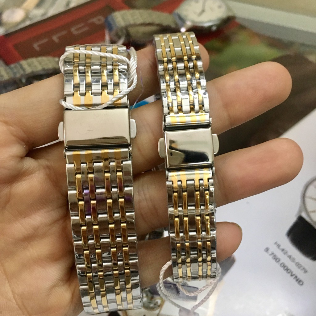 Đồng hồ đôi Longbo dây kim loại - kim nhỏ chạy- LBK01
