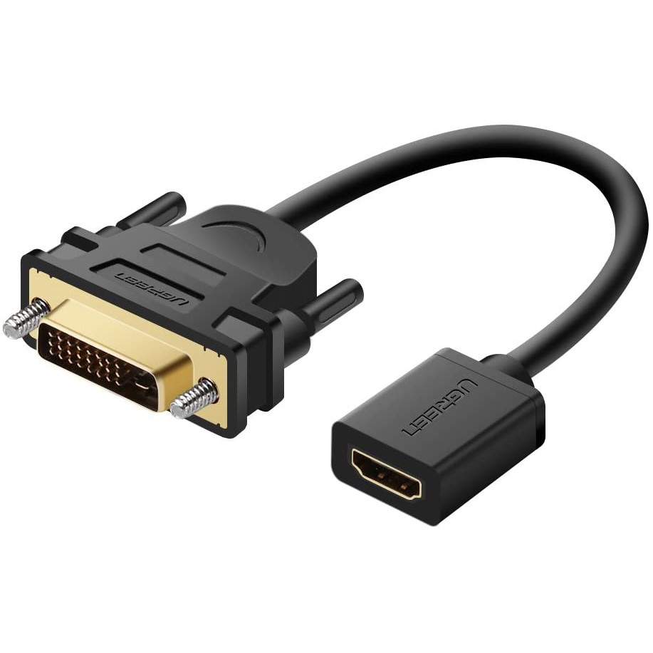 Cáp chuyển đổi đầu DVI male sang HDMI female 20CM UGREEN – 20118 (Đen)