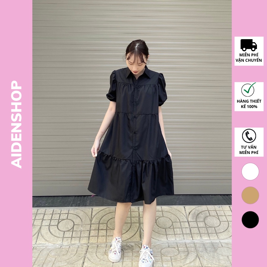 Váy bầu thời trang thiết kế Aidenshop đầm bầu sơ mi suông sau sinh mùa hè công sở