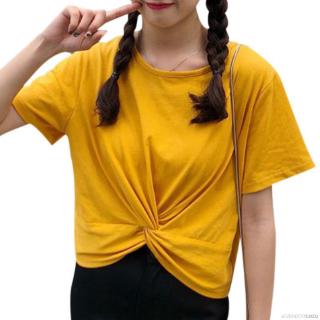 Áo thun nữ cổ tròn màu trơn