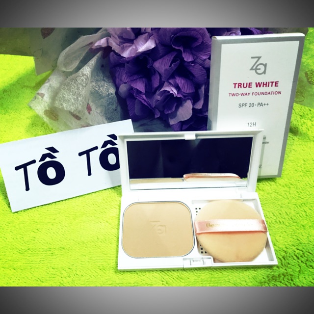 Phấn nền sáng mịn Za True White Plus Two Way Foundation màu 21