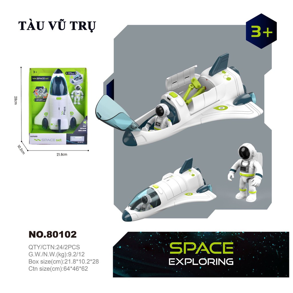 Bộ đồ chơi không gian tàu vũ trụ tên lửa hàng không series có âm thanh cho bé size lớn