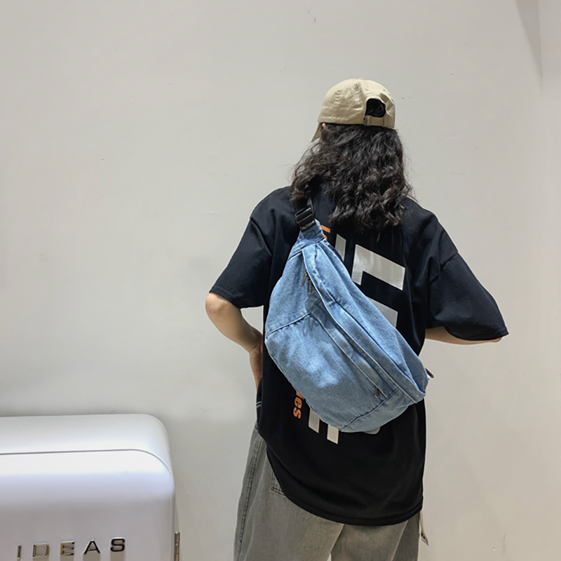 Túi vải jeans đeo chéo nhiều ngăn nam nữ LAJEEN6247 by Ecobabo