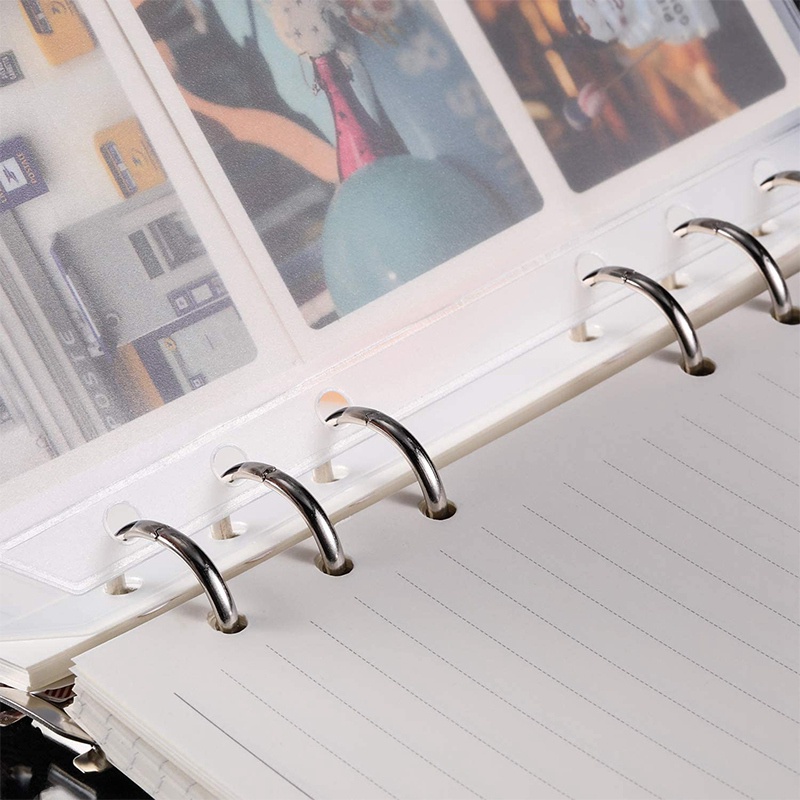 Set 15 túi đựng tài liệu cỡ A6 6 lỗ có khóa kéo tiện dụng