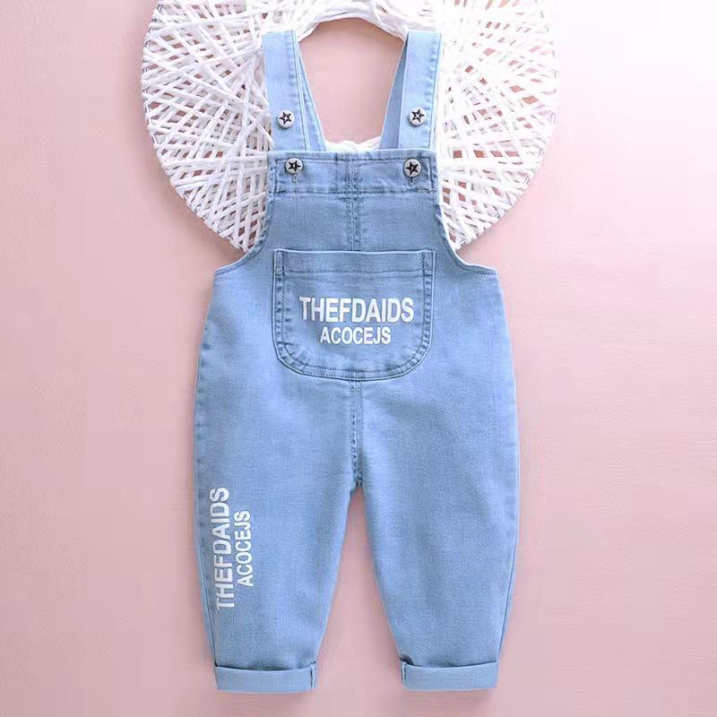 Mới Quần Yếm Denim Mỏng Mềm Mại Xinh Xắn Cho Bé Gái