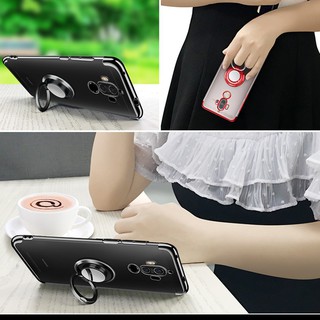 For Huawei Mate 9 Ring Stand Soft Plating Clear TPU Cover