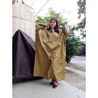 Áo mưa bít trùm màu trơn vải da cá