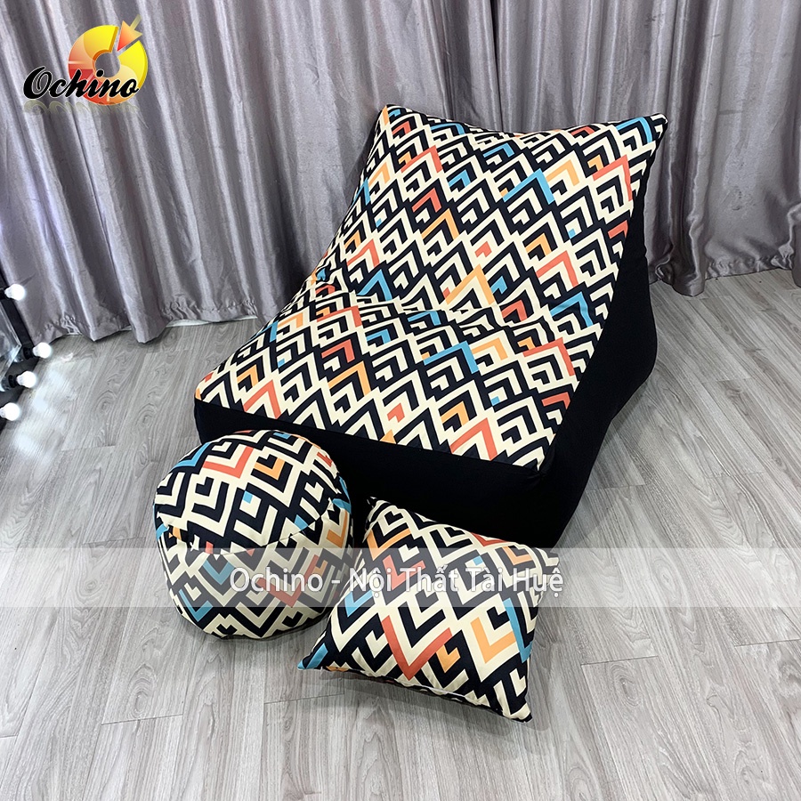 Ghế Lười Sofa Giường Kèm Hạt Xốp Thư Giãn Có 2 Lớp Cao Cấp, Ghế Hạt Xốp Họa Tiết Hiện Đại (Đủ Mẫu)