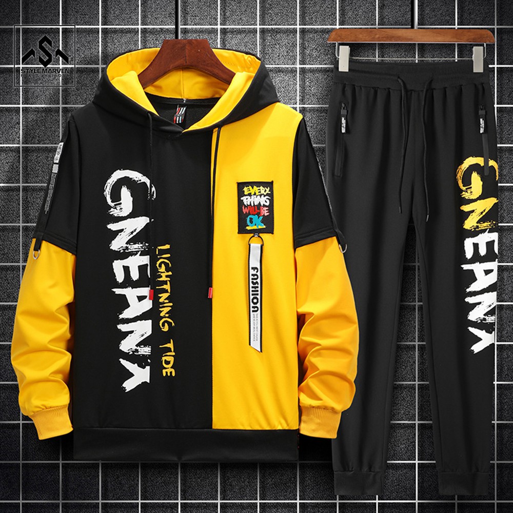 Bộ đồ nỉ thu đông cho nam STYLE MARVEN áo Hoodie GNEANX mix quần Jogger trẻ trung thời trang - SET NAM 9000077