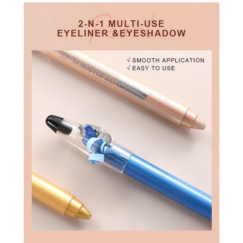 Bút Chì Kẻ Mắt Bắt Sáng Màu Lì Kim Tuyến Chống Nước Với Đồ Chuốt