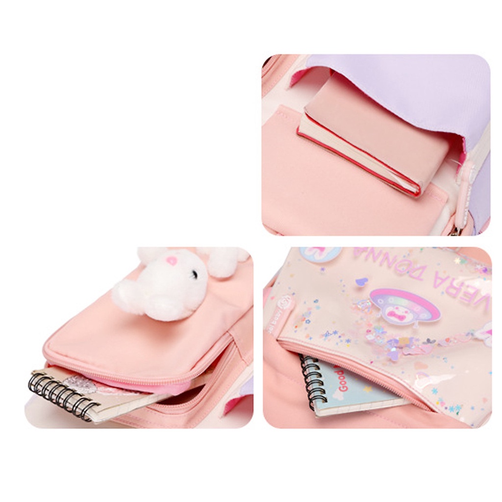 Ba lô học sinh bé gái siêu nhẹ chống nước cao cấp phong cách mới - Fortune Mouse HS1053