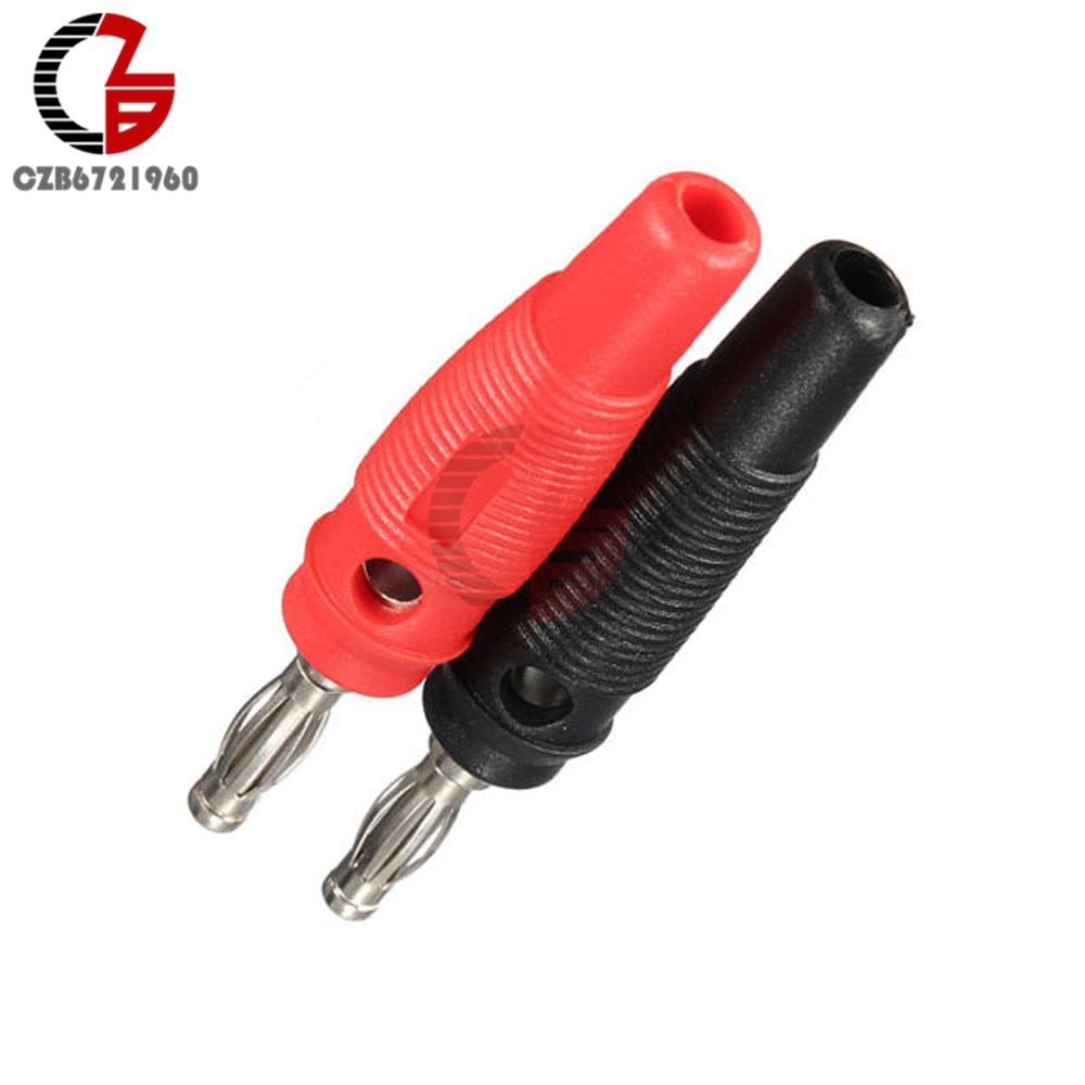 2PCS 1Pair Nickel Plated Solderless Speaker Banana Plug Audio Jack Connector Red Black | BigBuy360 - bigbuy360.vn