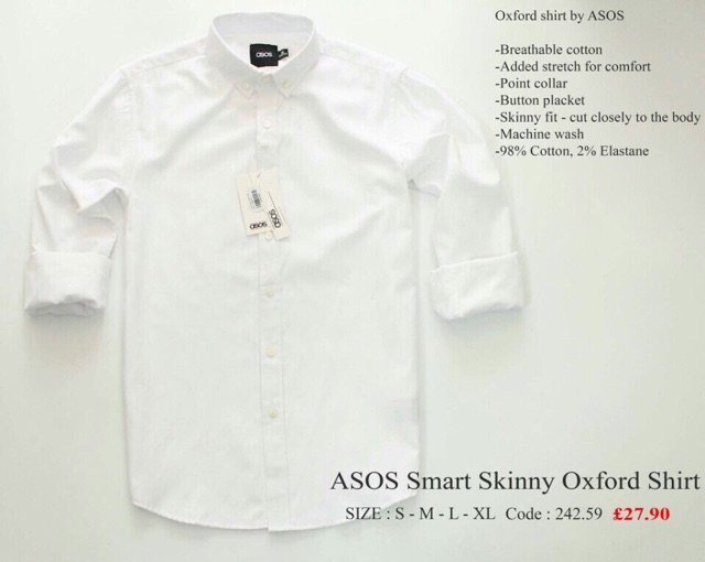 Áo Sơ Mi Tay Dài ASOS Thêu tay | BigBuy360 - bigbuy360.vn