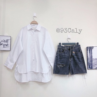 Áo somi nữ áo somi dáng rộng buộc eo cách điệu phong cách Quảng Châu