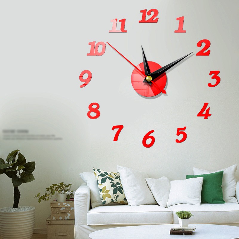 Miếng Dán Tường Hình Đồng Hồ 3D Bằng Acrylic Thời Trang Độc Đáo Trang Trí Nhà Cửa / Văn Phòng