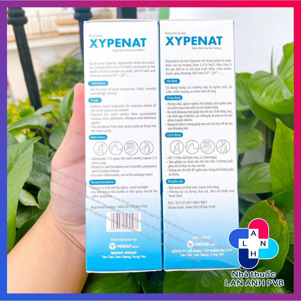 Xịt mũi XYPENAT - Dành cho người nghẹt mũi, viêm xoang, viêm mũi dị ứng.
