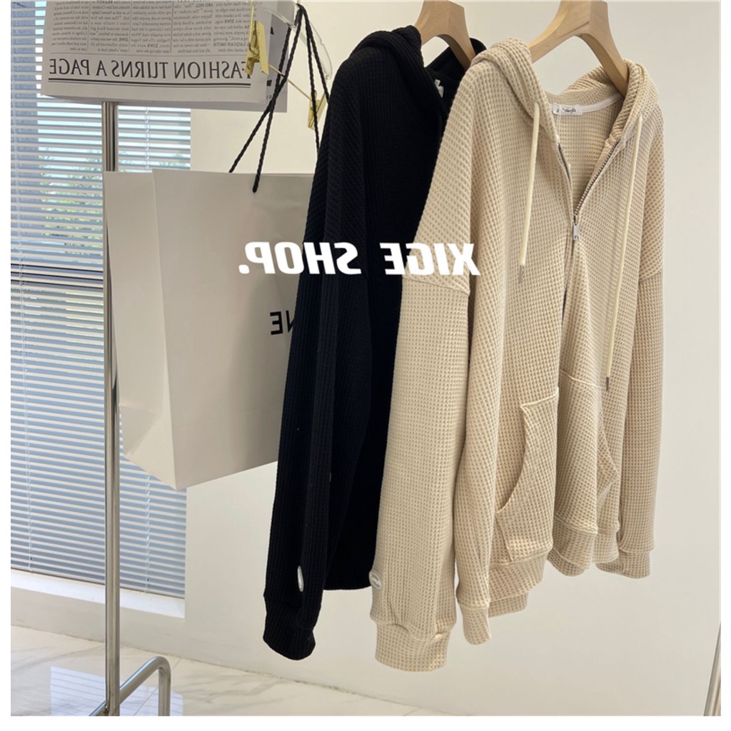 Áo Khoác cardigan Có Mũ Trùm Phối Khóa Kéo JH-CX-59