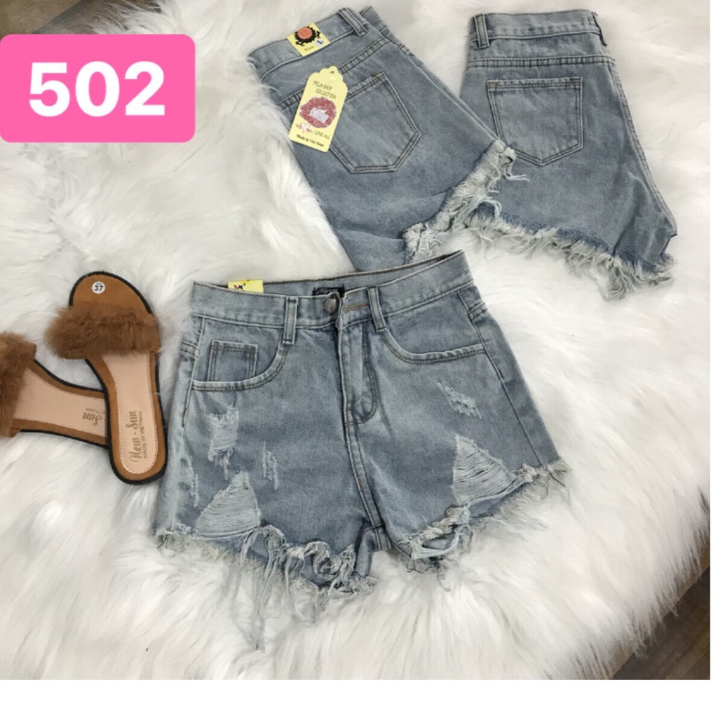 quần short jean nữ HÌNH THẬT RÁCH HAI BÊN CÀO TƯA số 502.77
