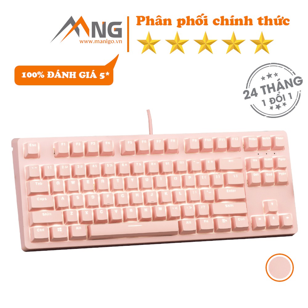 Bàn phím Gaming E-DRA EK387 DREAM PINK Cơ Đèn Led 87 phím Có Dây Bảo hành 24 tháng