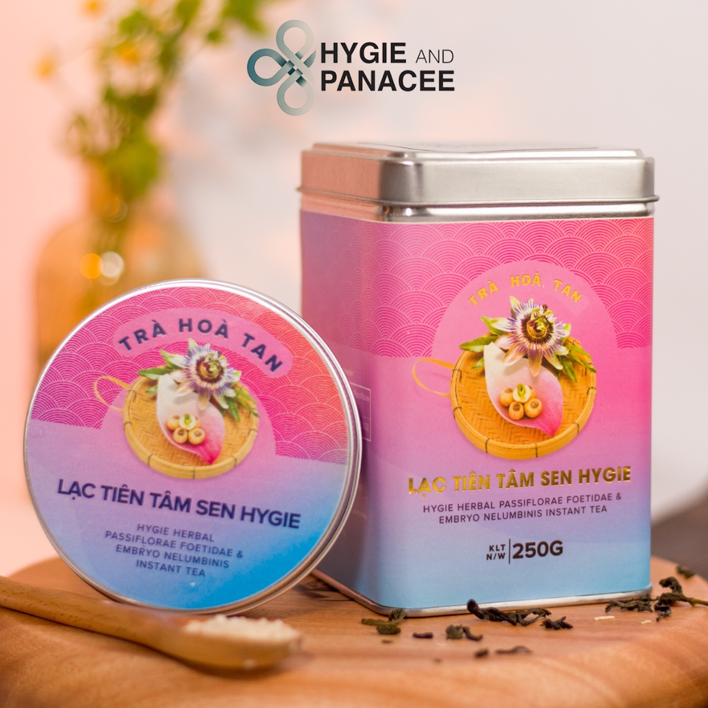 Trà Lạc Tiên Tâm Sen hòa tan Hygie 50g/250g giúp giảm căng thẳng ngủ ngon