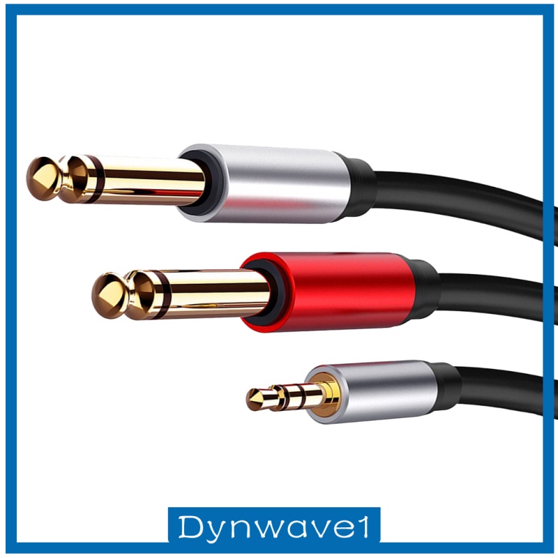 [DYNWAVE1]Stereo 1/8\" Mini Jack to Dual 1/4\" Cable Smartphone 3.5mm to Mixer 6.35mm Cord